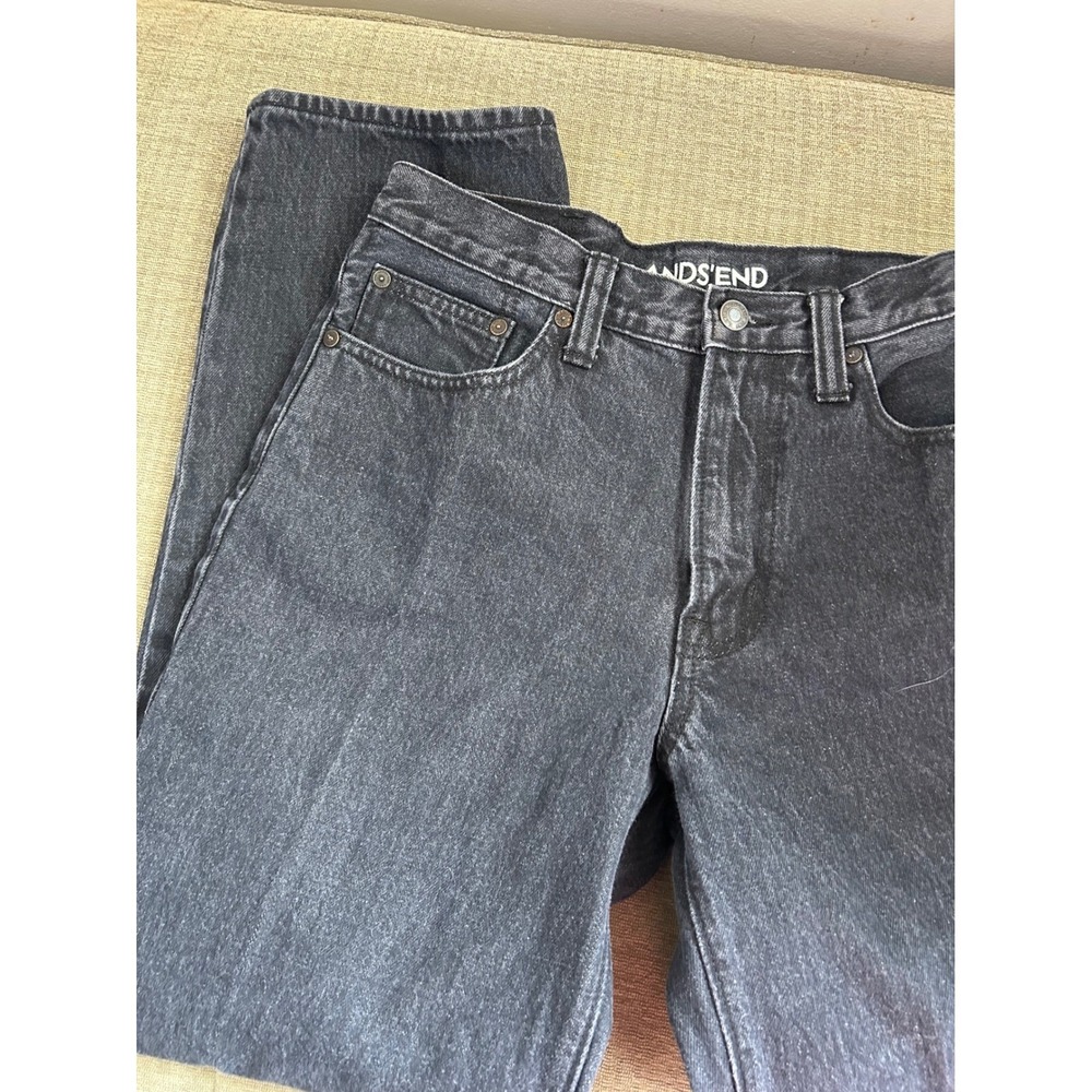 Lands End Traditional Fit Dark‎ Wash Denim Jeans Women's Size 30 Utility Grunge - Picture 5 of 7